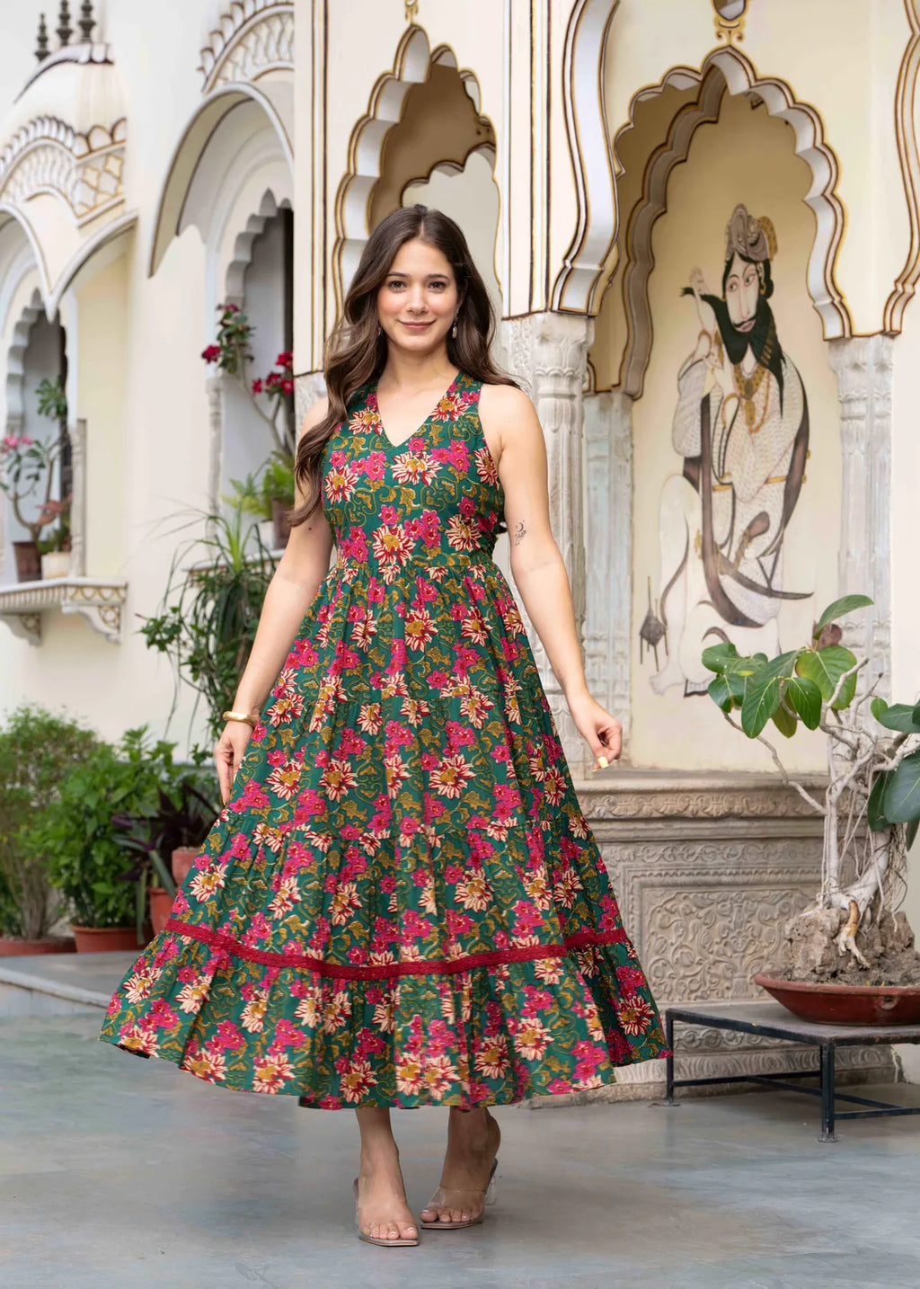 Beautiful Green Pure Cotton Drees