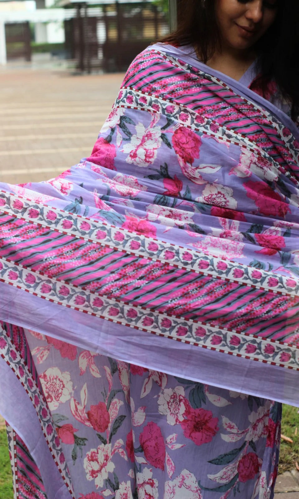 Women Purple Pure Cotton Kurta And Pant With Dupatta