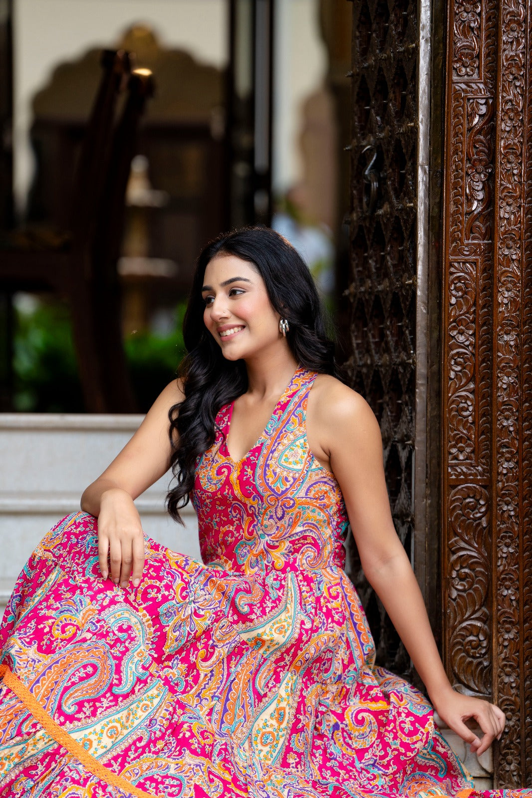 Pure Cotton Stylish Mandana Pink Dress For Women