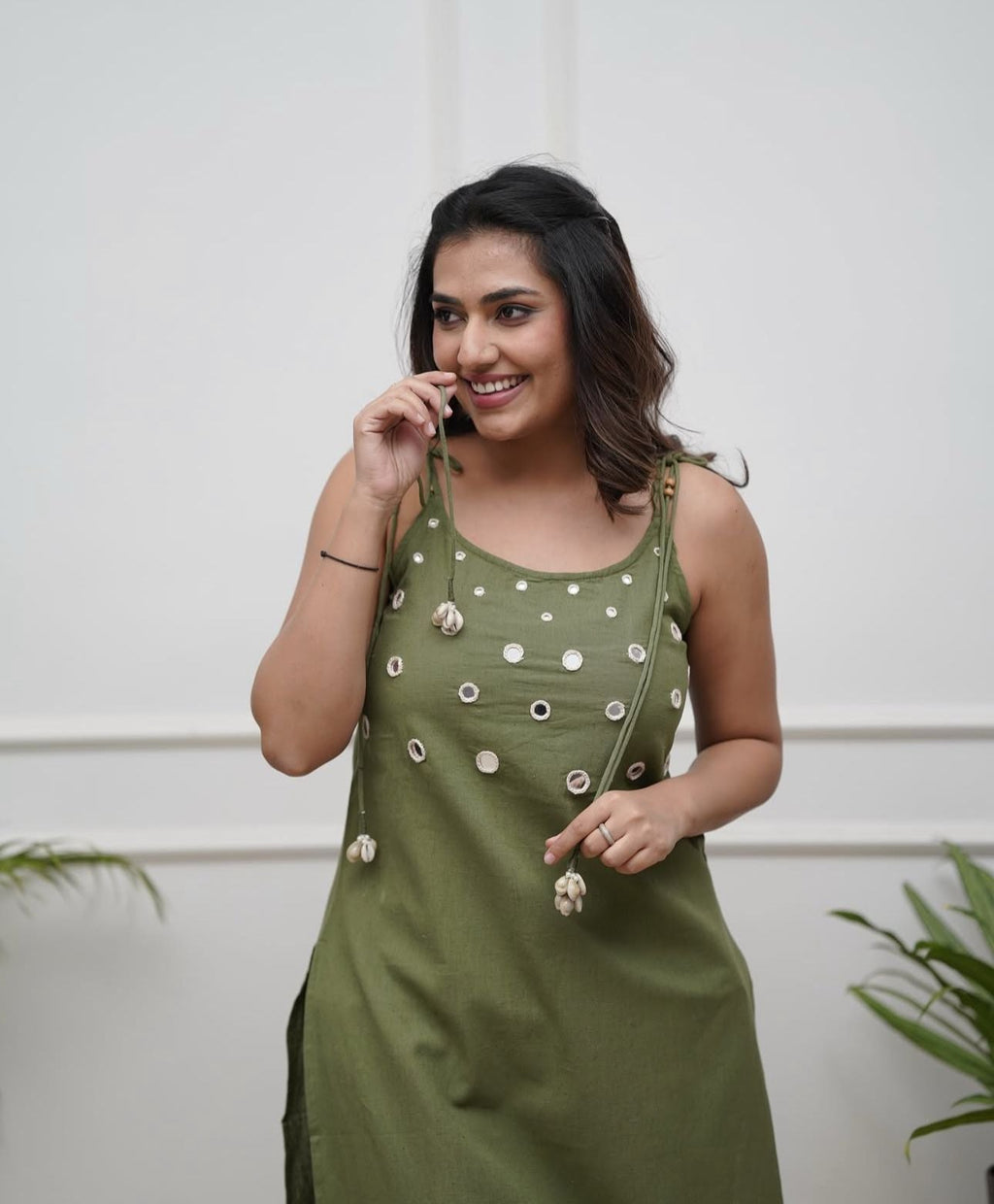 Green Cotton Kurta And Pant