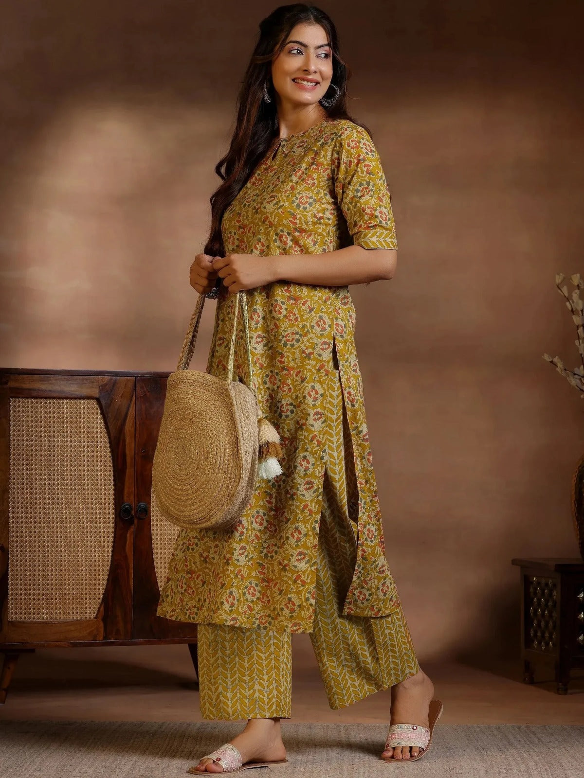 Pure Cotton Yellow Mustard Kurta and Pant