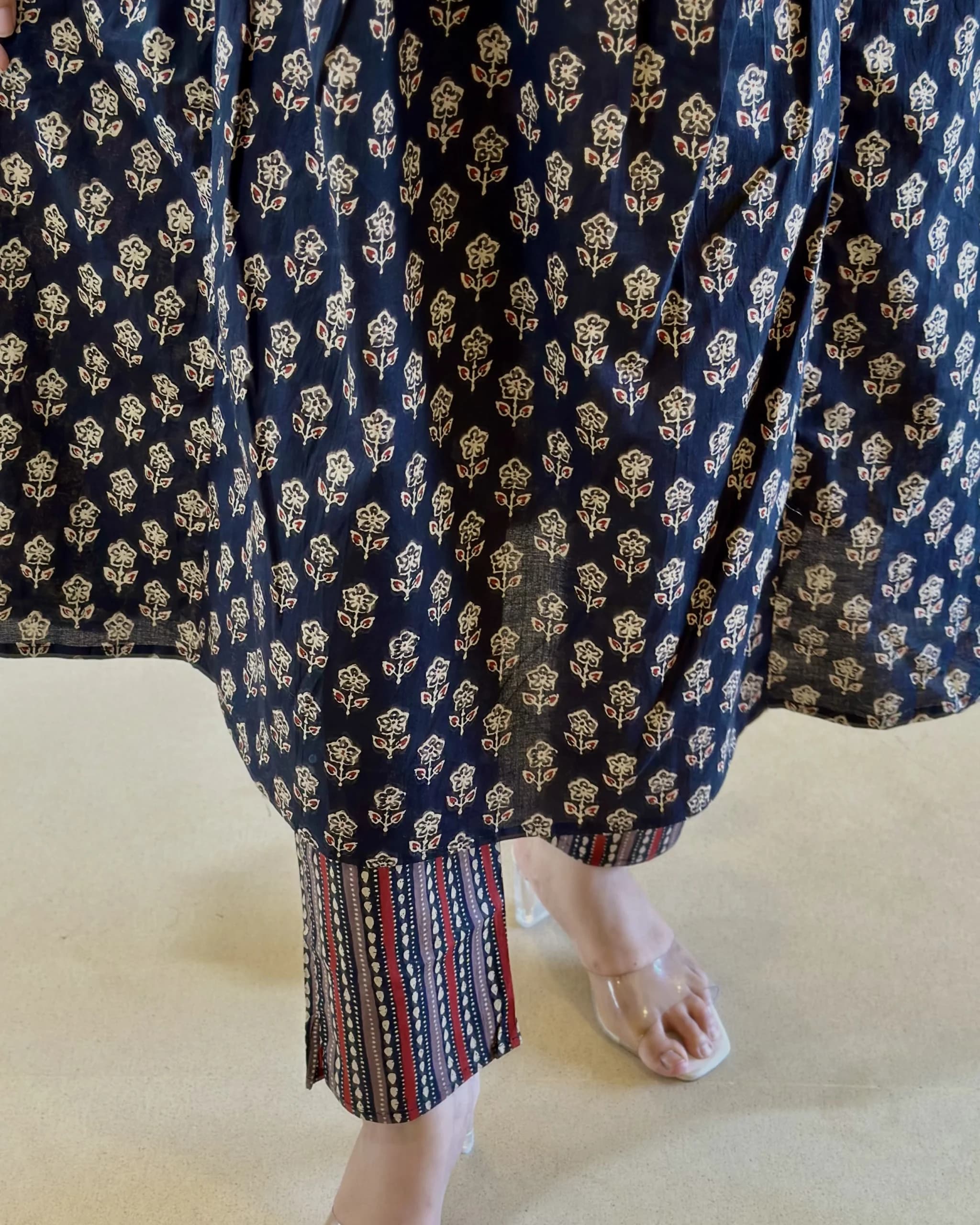 Blue Pure Cotton Kurta And Pant With Dupatta