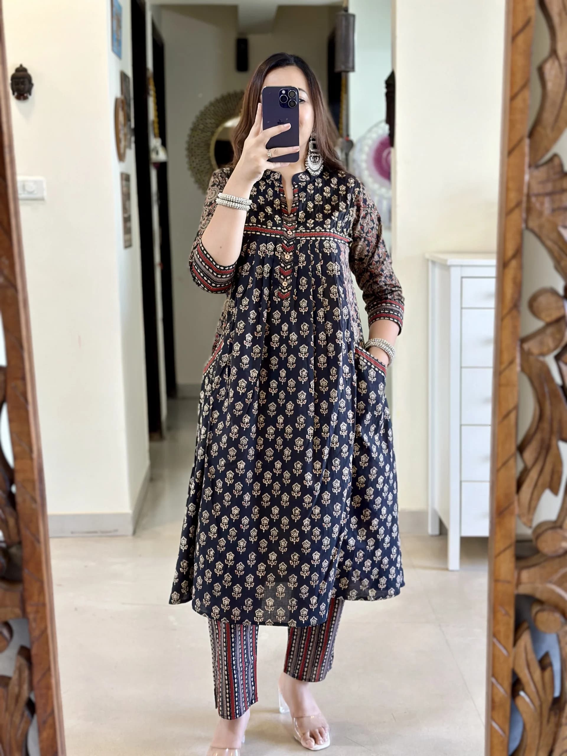 Blue Pure Cotton Kurta And Pant With Dupatta