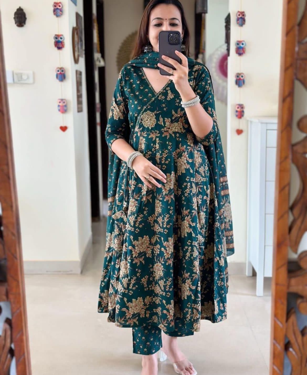 Beautiful Blue Pure Cotton Kurta And Pant With Dupatta