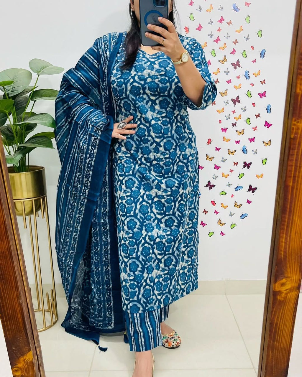 Beautiful Pure Cotton Kurta and Pant With Dupatta