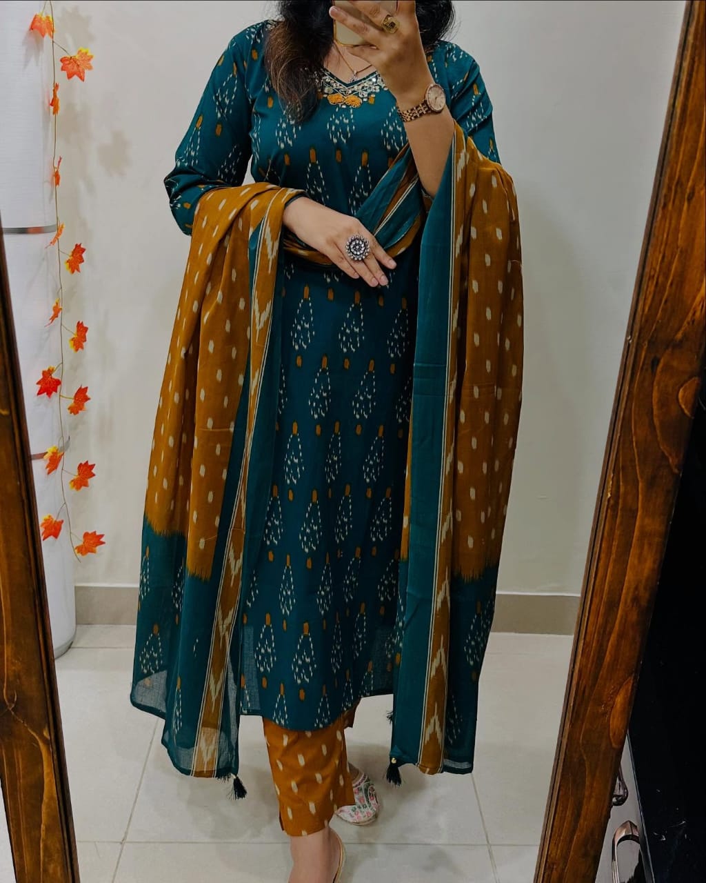 Women Cotton Embroidery Kurta and Pant With Dupatta