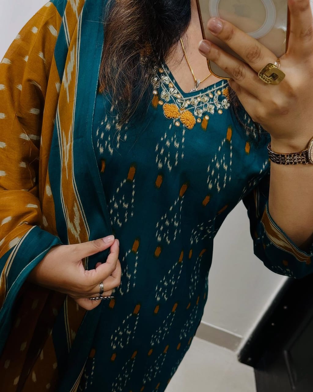 Women Cotton Embroidery Kurta and Pant With Dupatta