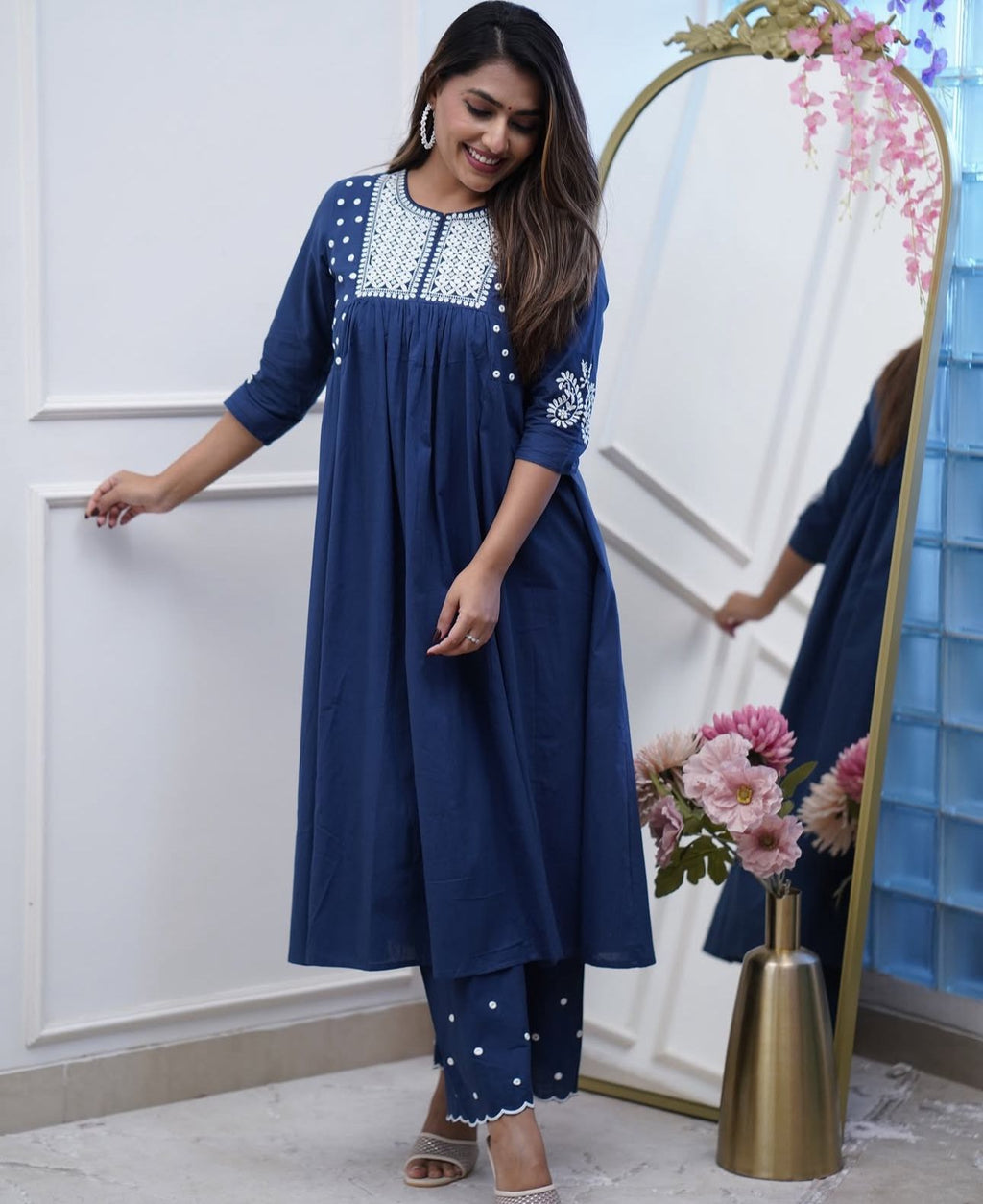 Beautiful Blue Pure Cotton Kurta and Pant