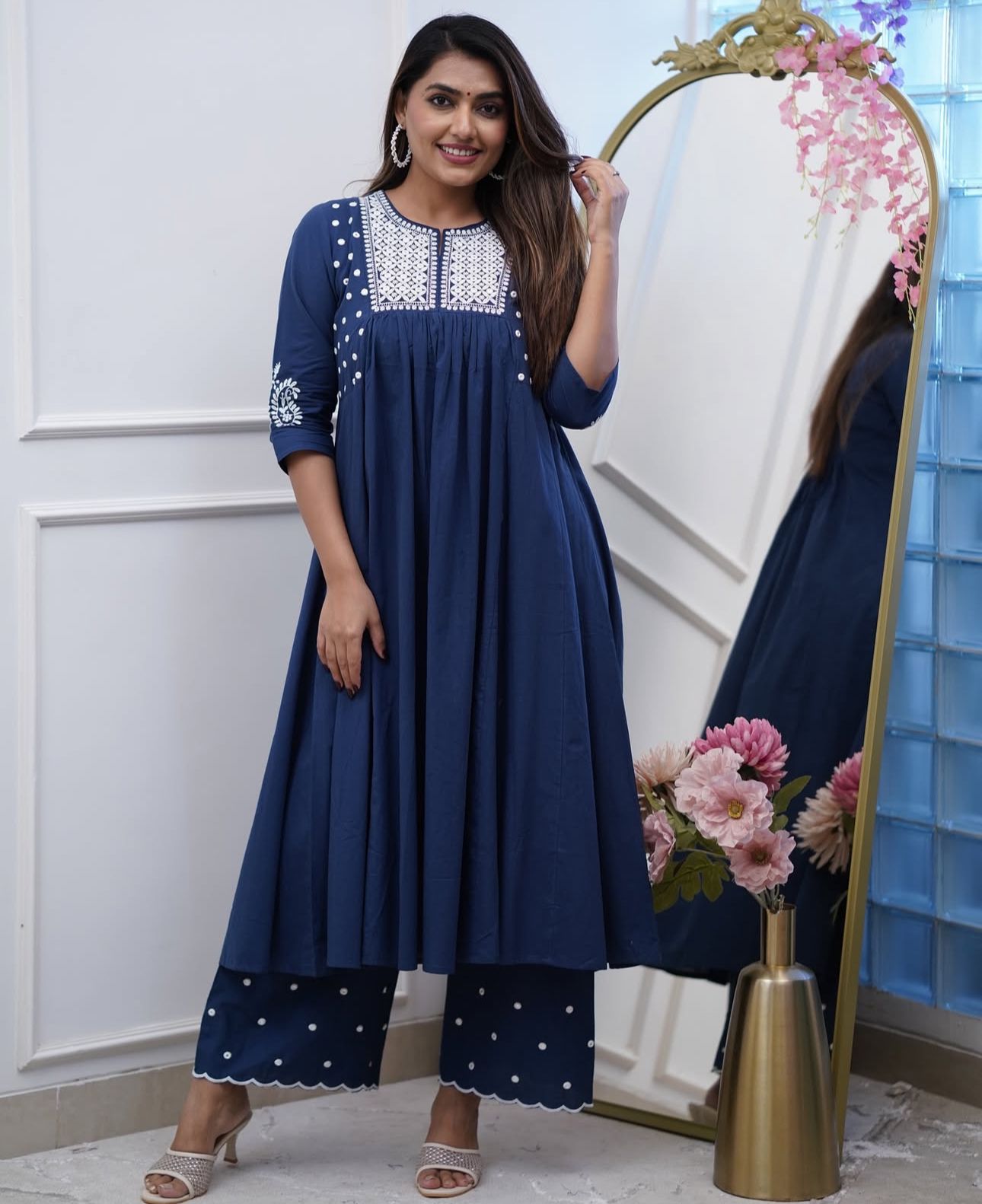 Beautiful Blue Pure Cotton Kurta and Pant