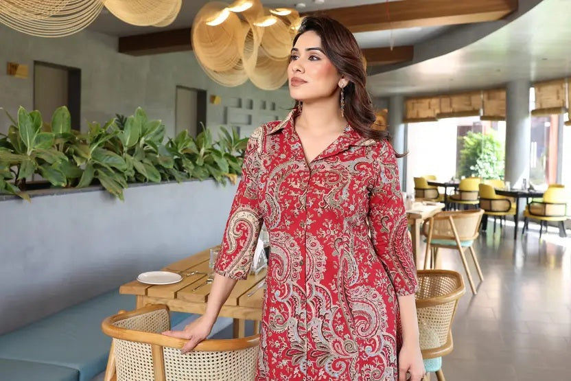 Multicolor Cotton Floral Kurta ant Set for Women's