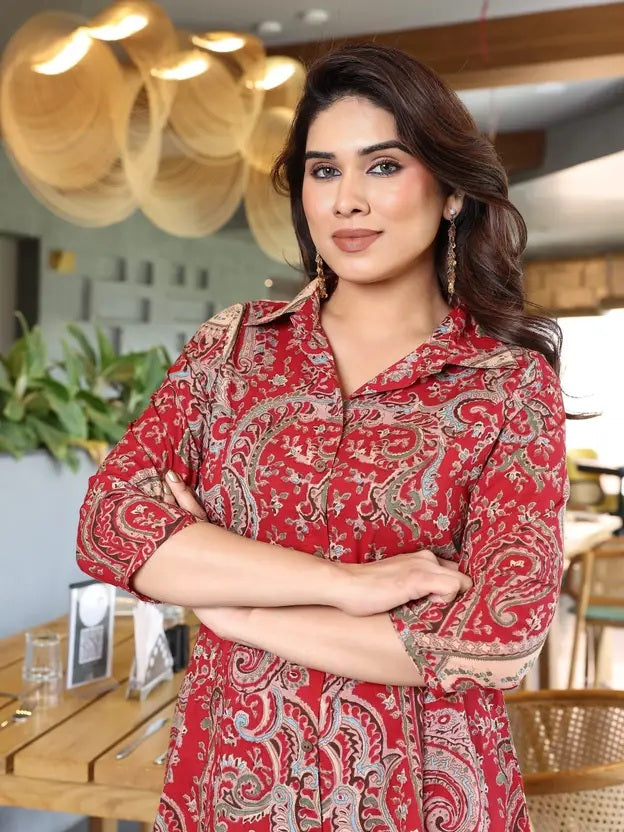 Multicolor Cotton Floral Kurta ant Set for Women's