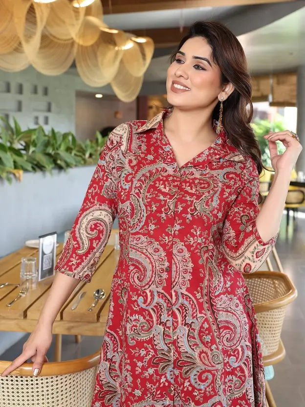 Multicolor Cotton Floral Kurta ant Set for Women's