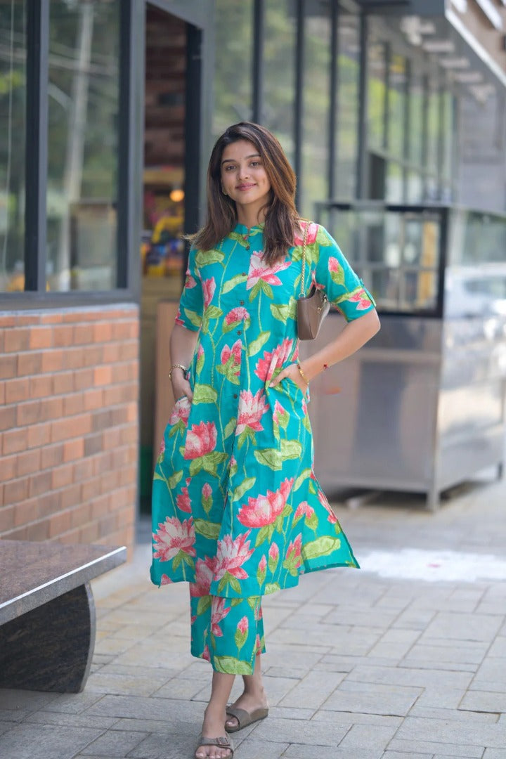 Printed to Perfection – Kurti Set in Soft Magic Cotton Fabric