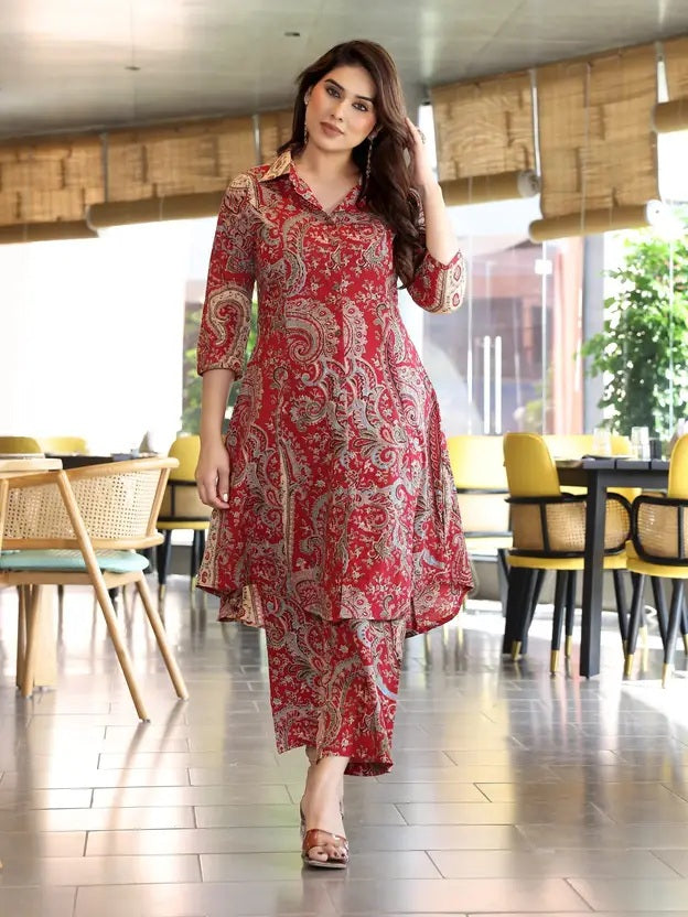 Multicolor Cotton Floral Kurta ant Set for Women's