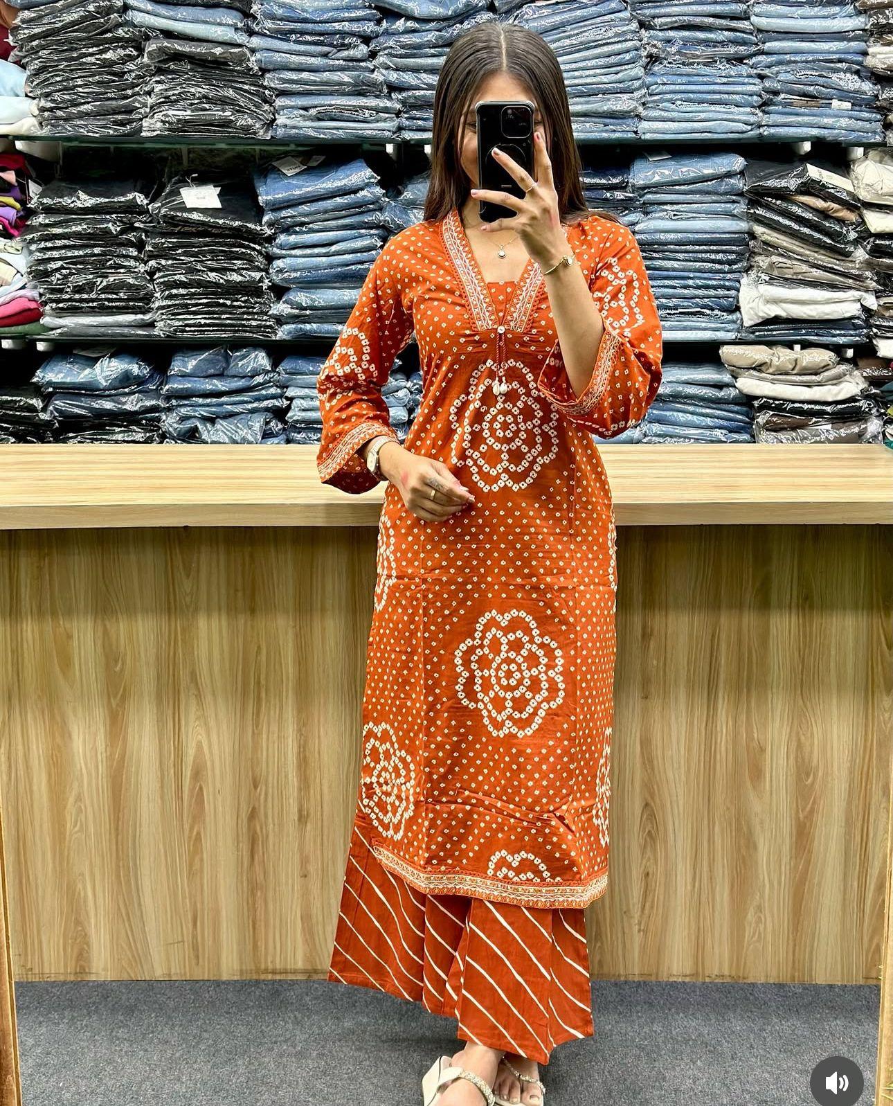 Ethnic Motifs Printed Regular Pure Cotton Kurta with Sharara & With Dupatta