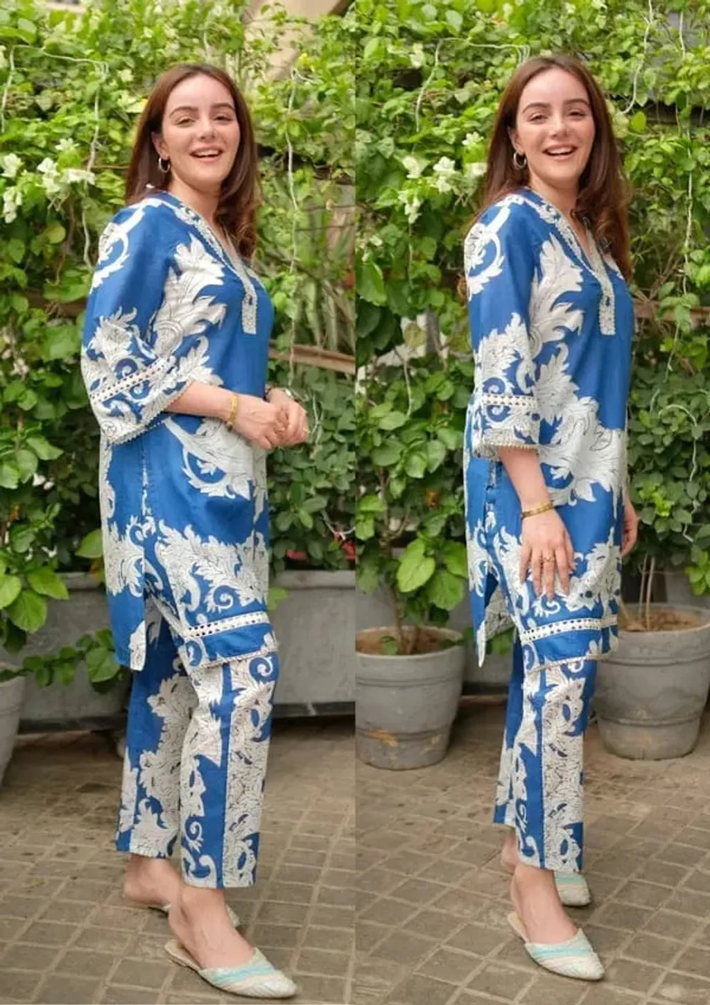 Sky blue Printed Kurta and Pant